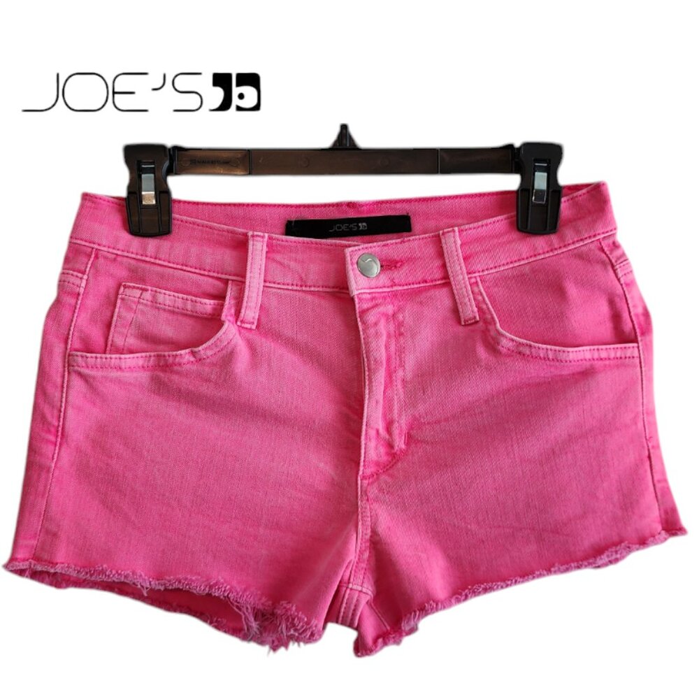 27 Joe's Jeans Pink Cotton Denim Jean Shorts Frayed Hem